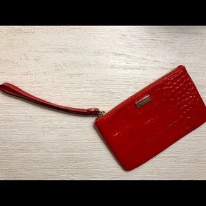 Kate Spade Red Croc Wristlet